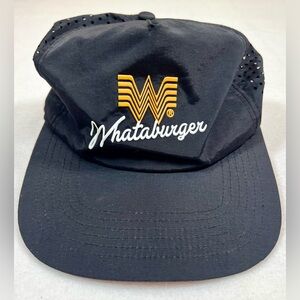 WHATABURGER Staunch‎ Black Mesh Restaurant Hat Snapback Trucker Hat NWT New